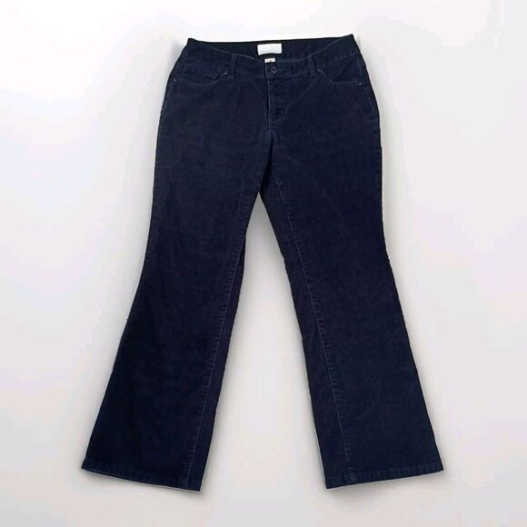 St Johns Bay Pants Womens 8 P Blue Secretly Slender Bootcut Corduroy Academia - Picture 1 of 12